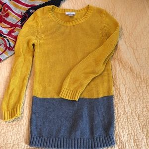 Loft mustard and gray sweater